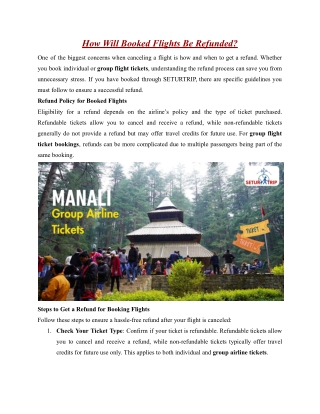 How Will Booked Flights Be Refunded