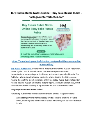 Buy Russia Ruble Notes Online Buy Fake Russia Ruble - hartogcounterfeitnotes.com