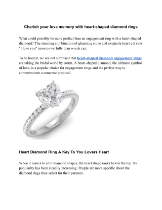 Cherish your love memory with heart-shaped diamond rings