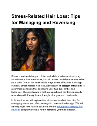 Stress-Related Hair Loss: Tips for Managing and Reversing