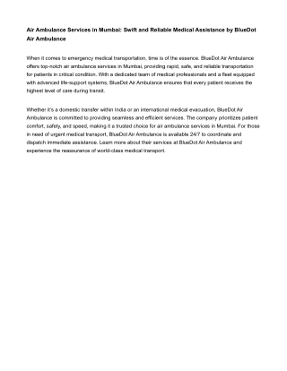 Air Ambulance Mumbai