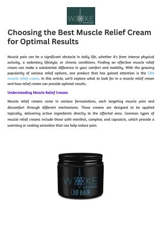 Choosing the Best Muscle Relief Cream for Optimal Results- Shanti Life Shop
