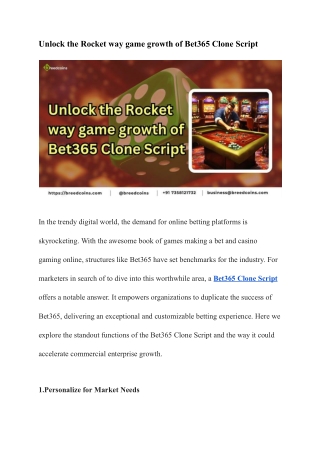 Unlock the Rocket way game growth of Bet365 Clone Script