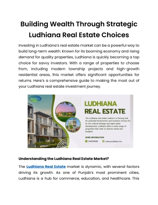 Unlocking Lucrative Deals in Ludhiana's Real Estate Scene