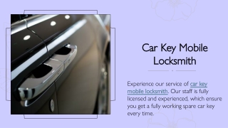 Car Key Mobile Locksmith