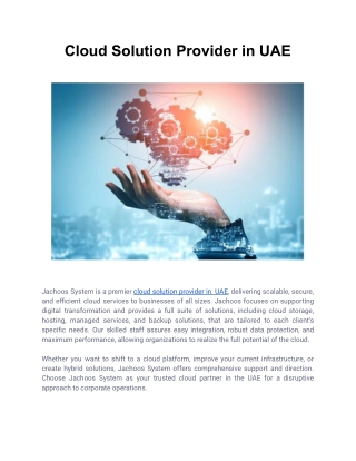 Cloud Solution Provider in UAE