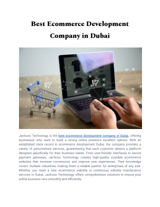 Best Ecommerce Development Company in Dubai