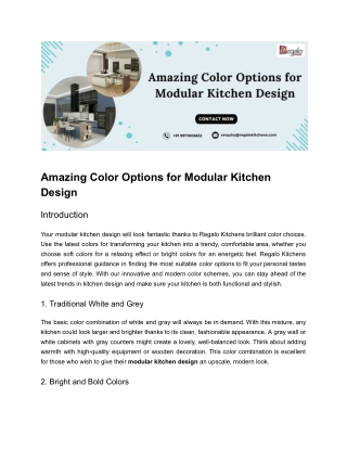 Amazing Color Options for Modular Kitchen Design