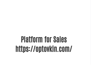 Platform for Sales