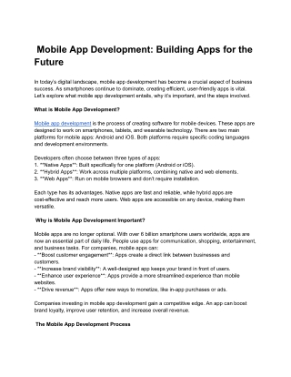 Mobile App Development