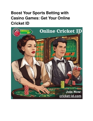 Boost Your Sports Betting with Casino Games_ Get Your Online Cricket ID
