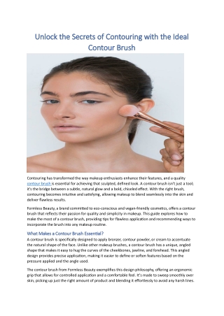 Unlock the Secrets of Contouring with the Ideal Formless Beauty Contour Brush