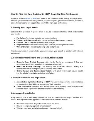 How to Find the Best Solicitor in NSW_ Essential Tips for Success