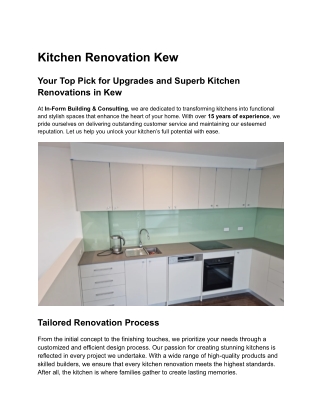 Transform Your Space: Kitchen Renovation Solutions in Kew