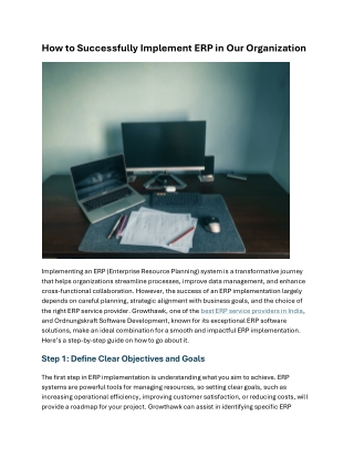 How to Successfully Implement ERP in Your Organization