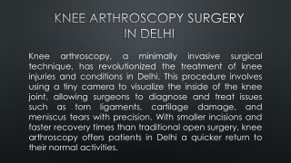 Knee Arthroscopy Surgery in Delhi