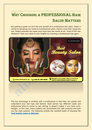 Why Choosing a Professional Hair Salon Matters