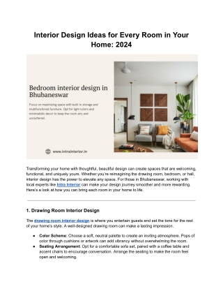 Interior Design Ideas for Every Room in Your Home: 2024