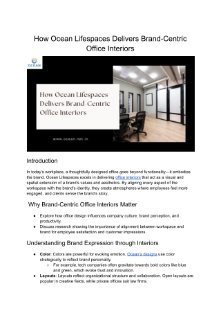 How Ocean Lifespaces Delivers Brand-Centric Office Interiors