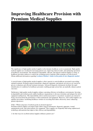 Lochness Medical Supplies USA