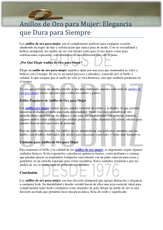 Anillos de Oro para Mujer1