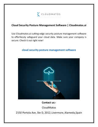 Cloud Security Posture Management Software  Cloudmatos
