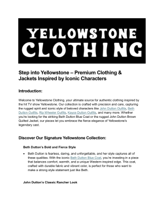 Yellowstone Clothing