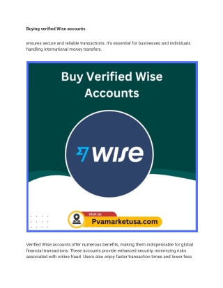 Buying verified Wise accounts  market