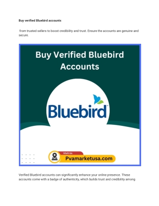 Buy verified Bluebird accounts market