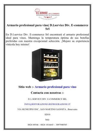 Armario profesional para vino  D.l.service Div. E-commerce Srl