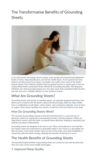 The Transformative Benefits of Grounding Sheets