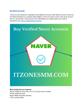 Buy Naver Accounts Reviews & Experiences