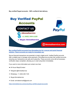 Buy verified Paypal accounts - 100% verified & fast delivery (3)