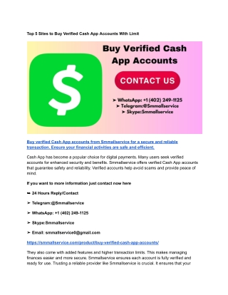 Top 5 Sites to Buy Verified Cash App Accounts With Limit (1)