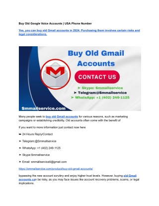 Buy Old Google Voice Accounts _ USA Phone Number