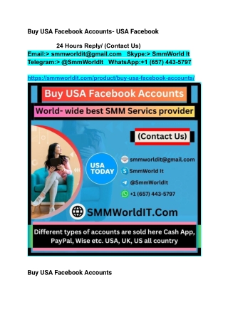 Buy USA Facebook Accounts- USA Facebook