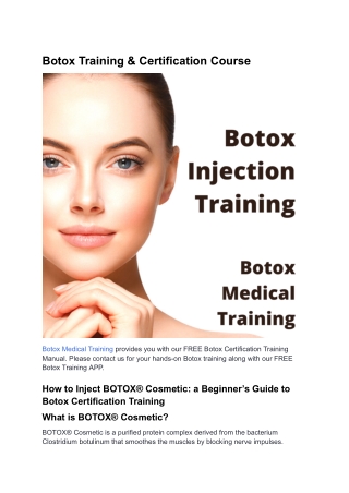 botox training Boston