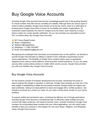 Buy Google Voice Accounts - Secure Numbers And Reliable