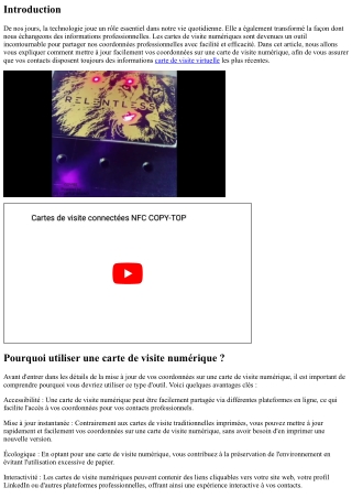 Comment mettre à jour facilement ses coordonnées sur une carte de visite numériq