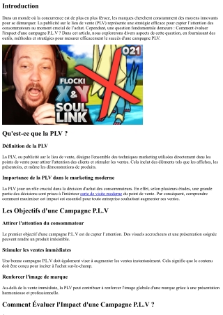 Comment Évaluer l'Impact d'une Campagne P.L.V ?