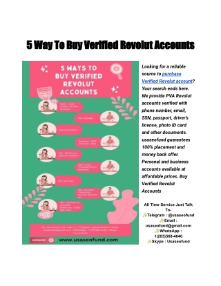 5 Way To Buy Verified Revolut Accounts