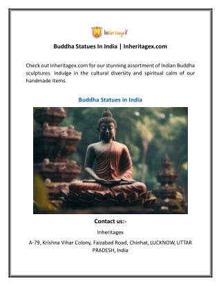 Buddha Statues In India  Inheritagex