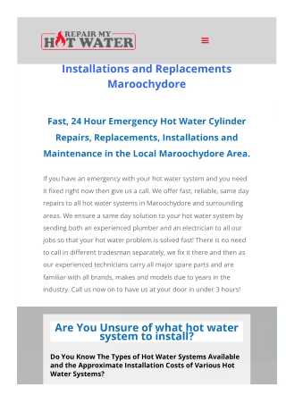 Hot Water Systems Maroochydore