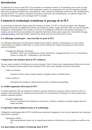 Comment la technologie transforme le paysage de la PLV