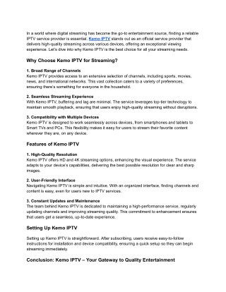 Kemo IPTV - Official Service Provider_ High-Quality Streaming for Every Device