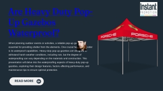 Are Heavy Duty Pop-Up Gazebos Waterproof?