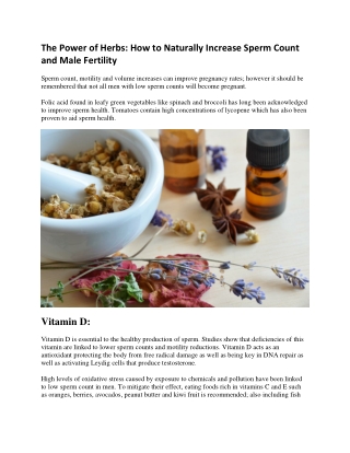 The Power of Herbs: How to Naturally Increase Sperm Count and Male Fertility