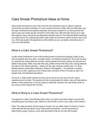 Cake Smash Photoshoot Ideas at Home