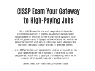 CISSP Exam Your Gateway to High-Paying Jobs