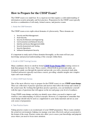 CISSP Exam The Most Demanded Security Certification